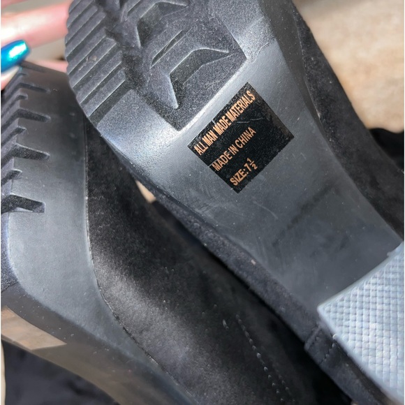 Over the knee black suede high heeled boots size 7.5 NEW - Picture 7 of 10